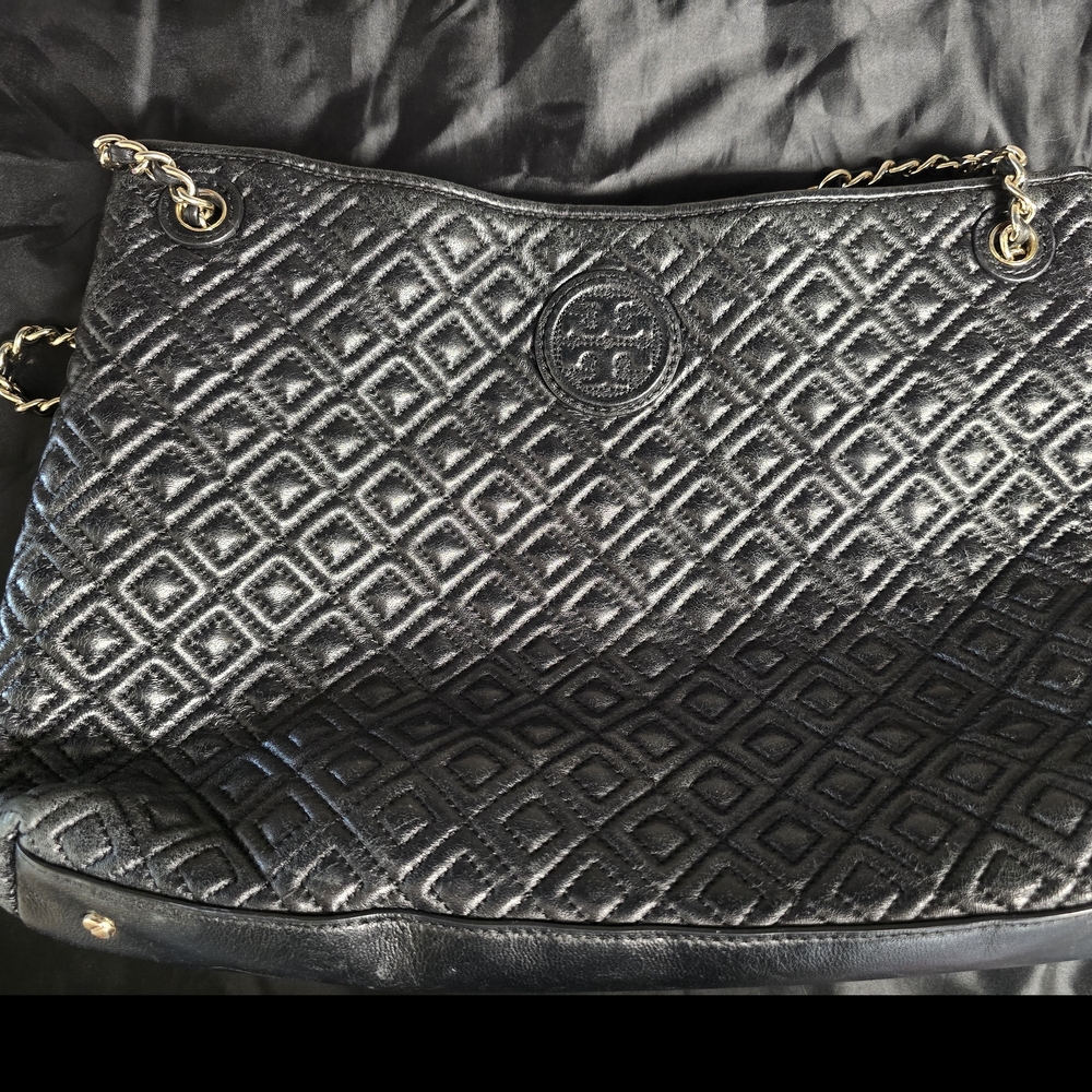Tory Burch Diamond Pattern Black Crossbody Bag
